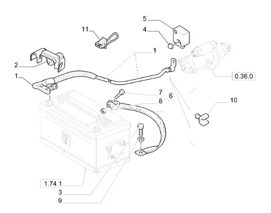87389933 - Медный провод АКБ